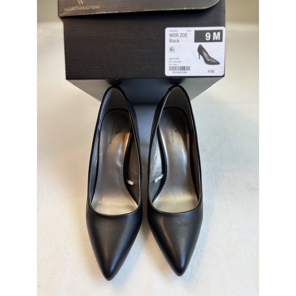 Worthington Wor Zest Size 9M Black Womens Ladies Pumps High Heel Shoes Ankle EUC